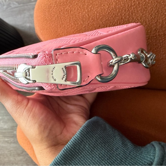 Coach Pink Embossed Leather Wristlet - Picture 3 of 7